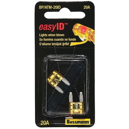 Eaton Bussmann Automotive Fuse, Blade Fuse, 32 VDC, 20 A, 1 kA Interrupt BP/ATM-20ID