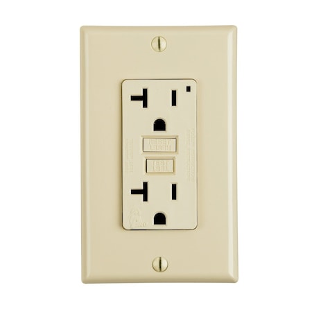 Leviton Self-Test GFCI Receptacle, Non-Tamper Resistant Duplex, 20 Amp, 125 Volt, 5-20R NEMA GFNT2-I
