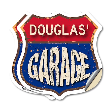 Signmission Douglas's Garage, 4 inch X 4 inch, Vinyl Decal, 2PK SHI-D-2PACK-4-383-DOUGLAS