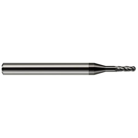 Harvey Tool 0.0100in Cutter DIA x 0.0300in L of Cut x 0.0500in Reach Carbide Ball End Mill, 4 Flutes 982810-C4