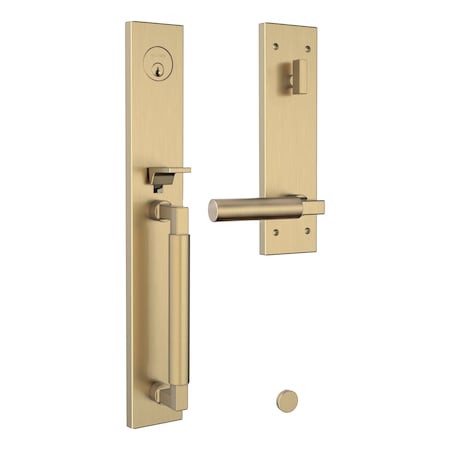 Baldwin Gramercy Full Escutcheon Tubular Right Hand Single Cylinder Handleset with Lifetime 85316044RENT