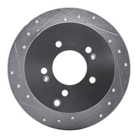 Dynamic Friction Co DFC Brake Rotor - Drilled and Slotted - Silver 631-03044L