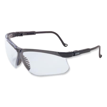 Uvex Safety Glasses, Anti-Fog & Anti-Scratch, Clear Lens, Black Frame, Half-Frame S3200HS