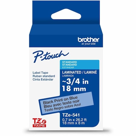 Brother Label/Ribbon Cartridge, Blue, Gloss, 3/4 in W TZE541G