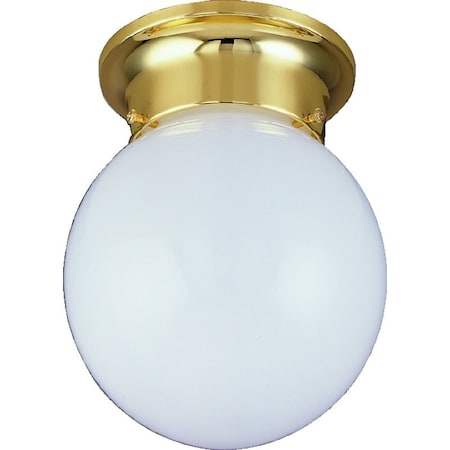 Boston Harbor Single Light Ceiling Fixture, 120 V, 60 W, 1-Lamp, A19 or CFL Lamp, Polished Brass Fixture F3BB01-33753L