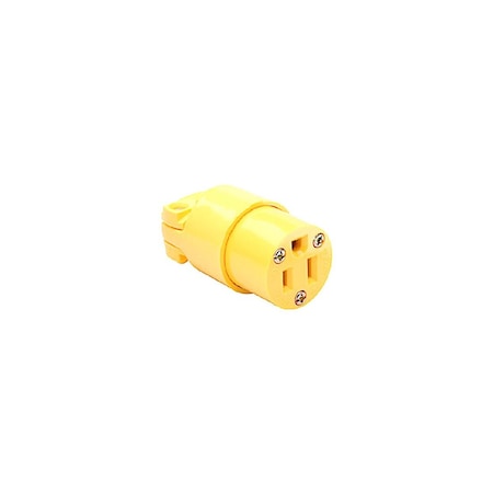 Pass & Seymour Electrical Connector, 2 -Pole, 15 A, 125 V, NEMA: NEMA 5-15R, Yellow 4887YCC10
