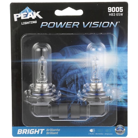 Peak Power Vision Halogen Forward Lighting Automotive Bulb 9005 9005PV-2BPP