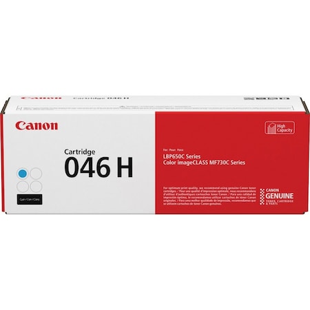 Canon 046H Original High Yield Laser Toner Cartridge, Cyan, 5000 Pages CRTDG046HC