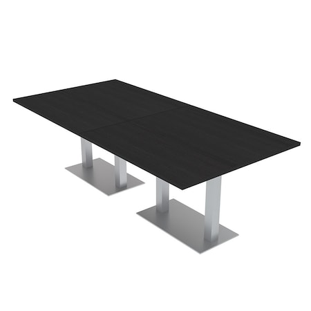 Skutchi Designs Rectangle Conference Table With Power Unit, 48 in W, 96 in L, Black HAR-REC-48X96-DOU-U999ST19-NA