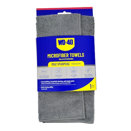 Wd-40 Multipurpose Microfiber Towel - Gray Color - 1 Pack L40130