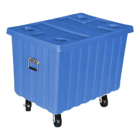 Myton Industries Bushel Truck w/lid, 14 cubic ft., w/casters, BLU MTE-2H5HL BLUE