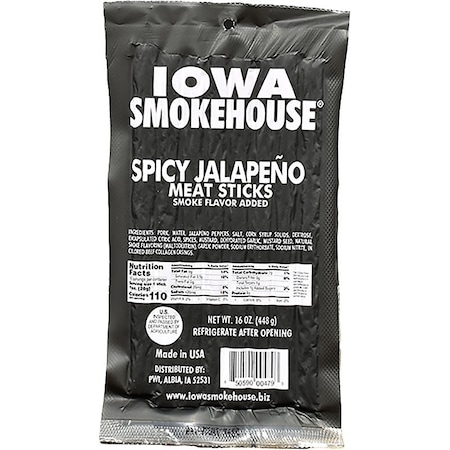Iowa Smokehouse STICK MEAT SPICY JALAPENO 16OZ IS-16MSSP