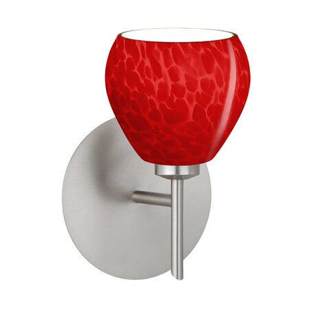 Besa Lighting Besa, Tay Tay Mini Sconce, Red Cloud, Satin Nickel Finish, 1x40W G9 base 1SW-5605RC-SN