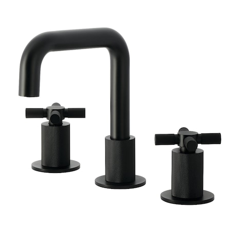 Kingston Brass Widespread Bathroom Faucet with Push Pop-Up Drain, Matte Black KS1410KNX