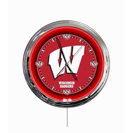 Holland Bar Stool University of Wisconsin W  16 LED Wall Clock ClkL16