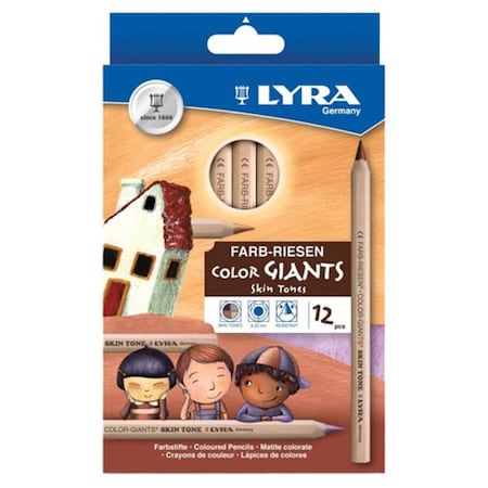 Lyra Color Pencils, Hexagon, 6.25mm Core, 12/ST, Skin Tones PK DIX3931124