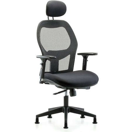 Blue Ridge Ergonomics Executive Mesh Chair, Headrest, 3DAGlds BR-EXE-MDHCH-RG-H1-A2-RG