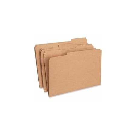 Universal File Folder 9-5/8" x 14-3/4", 1/3-Cut Tab, Brown, 100PK UNV16143