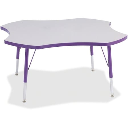 Jonti-Craft Berries Four Leaf Activity Table, E-height, Freckled Gray/Purple/Gray 6453JCE004