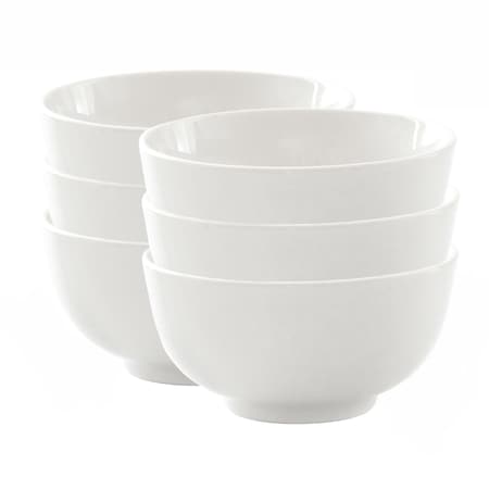 Our Table Simply White 6 Piece 5 Inch Porcelain Round Cereal Bowl Set 133001.01