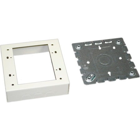 Wiremold Two Gang Box Fitting, Ivory, Steel V5747-2