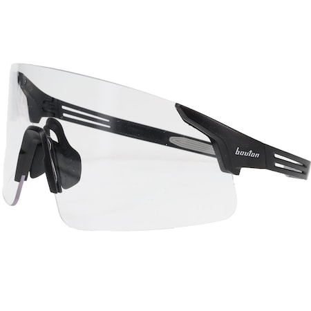 Bouton Optical Enhanced Coverage Frameless Safety Glasses, w/Black Temples and Clear FogLess 3Sixty Lens Coating 250-40-0520