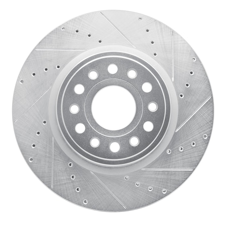 Dynamic Friction Co DFC Brake Rotor - Drilled and Slotted - Silver 631-40120R