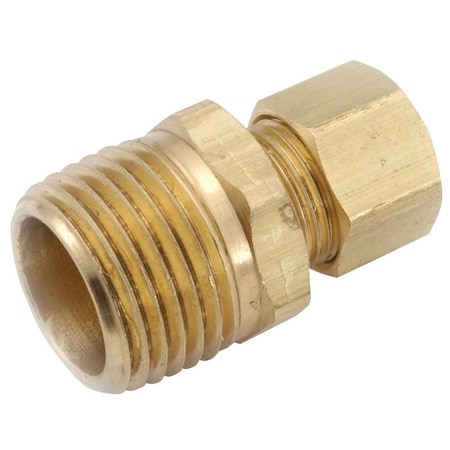 Anderson Metals Pipe Connector, 5/16 x 1/4 in, Compression x Male, Brass, 300 psi Pressure 750068-0504