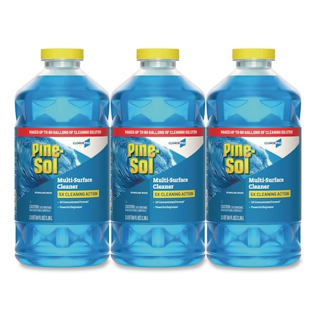 Pine-Sol Multi-Surface Cleaner, Bottle, 80 oz, Sparkling Wave, 3 PK 60609CT