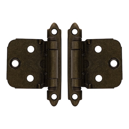 Brixwell Self-Closing Face Frame Mount Cabinet Hinge, Variable Overlay Door, Burnished Brass, Pair BXC7517BB