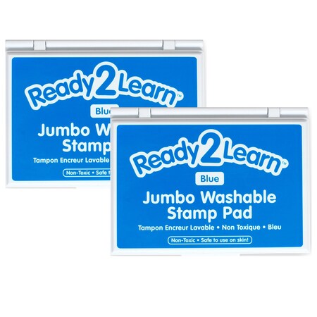 Ready 2 Learn Jumbo Washable Stamp Pad, Blue, 6.2inL x 4.1inW, 2PK CE10031