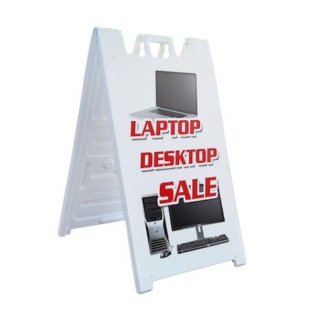 Signmission Laptop Desktop Sale, A-Frame & 2 Sign Inserts, Heavy-Duty Plastic Frame SBHD-C-2436-Laptop Desktop Sale