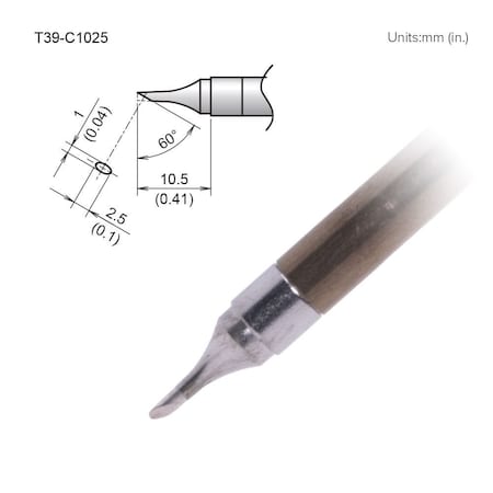 Hakko Soldering Tip, T.W. 2.5 mm, T.L. 10.5 mm T39-C1025