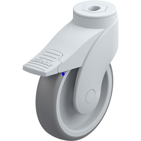 Blickle Kingpin Swivel Caster, TPR, 5", Gry, Brake LWGX-TPA 126G-FI