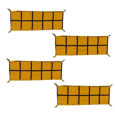 Mytee Products 2 inx122.5 in Pallet Rack Safety Nets for 10 ft Pallet Racking Bays 800 lbs WLL, 4PK PLTNET-3251225x4