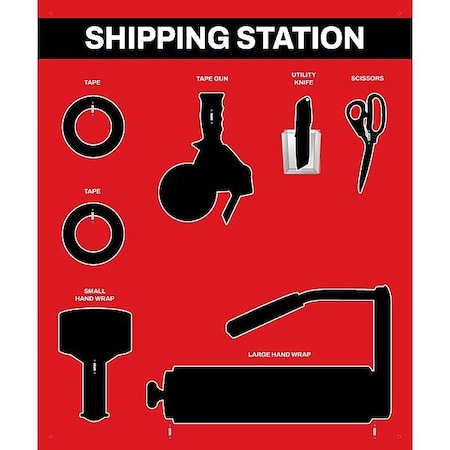 Visual Workplace Shipping Supplies Shadow Board 30-1910-3630-S22303