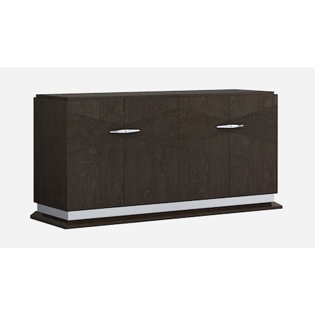 Homeroots 72in Gray Two Drawer Buffet Table Soft Close with Four Doors 366369