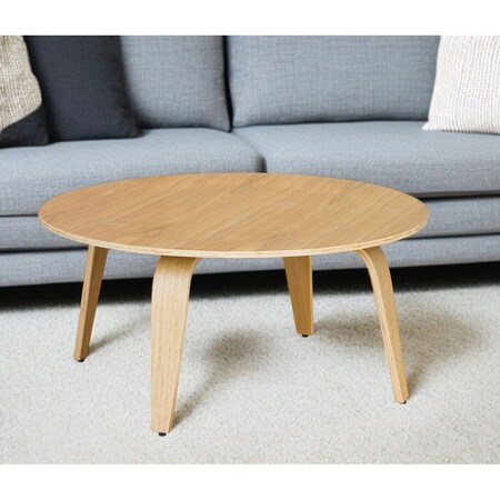 Homeroots 34" Natural Round Coffee Table 520858
