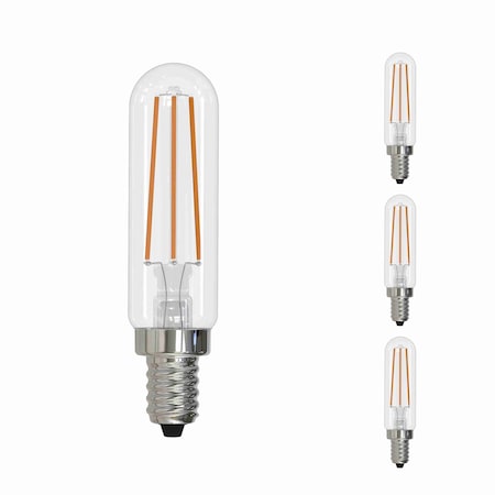Bulbrite LED Filament, 4.5 Watt Dimmable T6 Light Bulb, Clear Glass Finish, E12 Base, 5000K, 450 Lumens, 4PK 862108