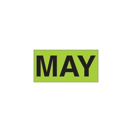 Bubblefast 3 x 6'' - ''MAY'' Fluorescent Green Months of the Year Labels BFDL6782