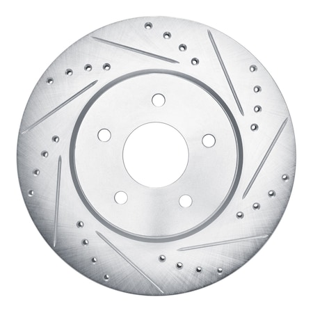 Dynamic Friction Co DFC Brake Rotor - Drilled and Slotted - Silver 631-68019R