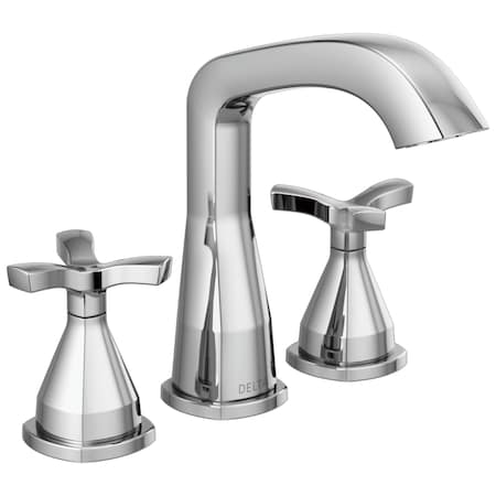 Delta Stryke Two Handle Widespread Bathroom Faucet, 5.88 in, Lumicoat Chrome 357766-PR-MPU-DST