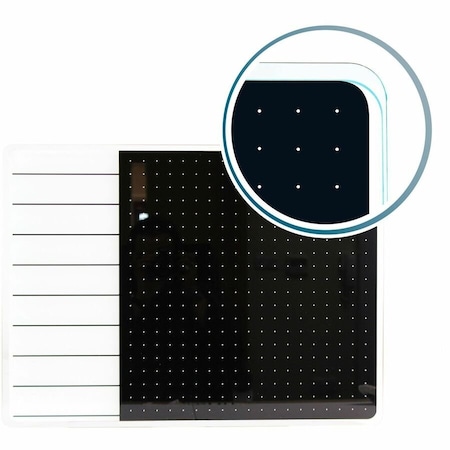 Floortex Board and wall fixing, 23 in, Tempered Glass Frame, White FCVGM1723WP