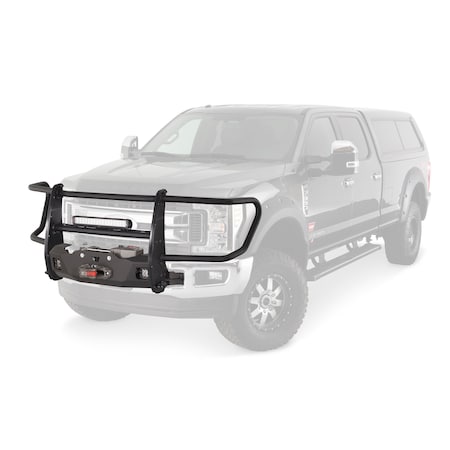 Warn Grille Guard Trans4mer  Gen III 1-Piece; Powder Coated; Black; Steel; With Brush Guards 103012
