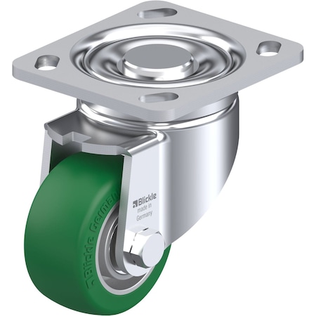 Blickle Swivel Plate Caster, PU, 3-1/8", 505 lb. LH-ALST 82K-14