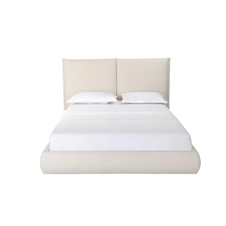 Homeroots Beige Tufted Boucle Queen Bed Frame 606424