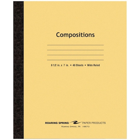 Roaring Spring Wide Ruled Flexible Cover Composition Book, 85 x 7 48 Sheets, Manila, Manila ROA77308