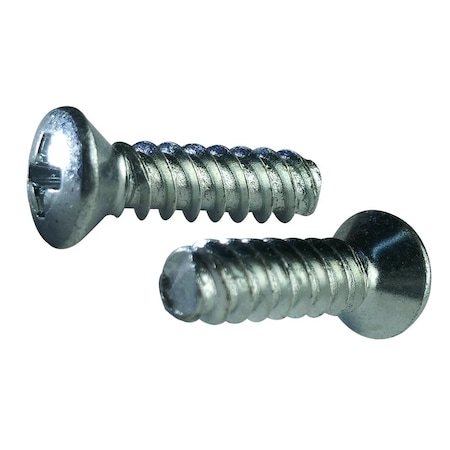 Newport Fasteners #4-20 x 1/2 in, Zinc Plated Steel Flat Head Phillips Drive, 1800 PK 378292-1800