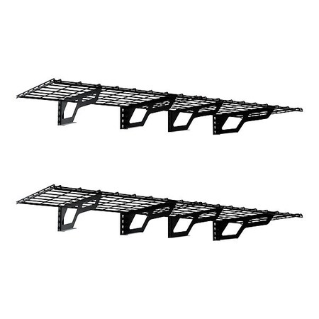 Zoro Select Wire Wall-Mount Shelving, Black, Steel SH-2X6-HM-02