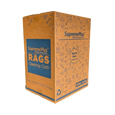 Supremeplus New 100% Cotton Heavy-Duty Towel Rags, 50 lbs. Box SP-5627